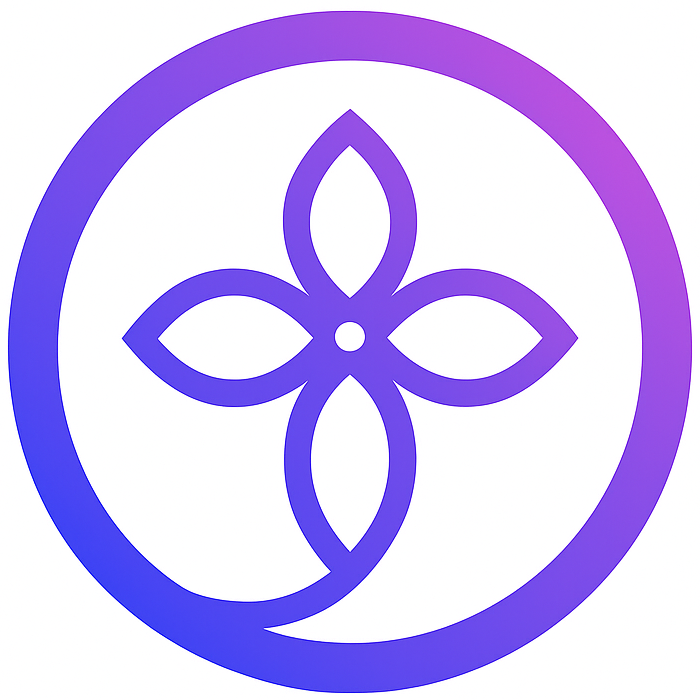 OncoTrack logo – circular symbol with four-petal floral bloom